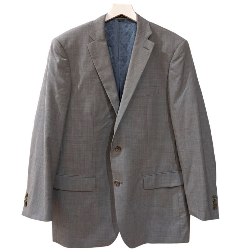 NEW INDOCHINO Made For You Men's Light Grey Two Button Wool Blazer XL